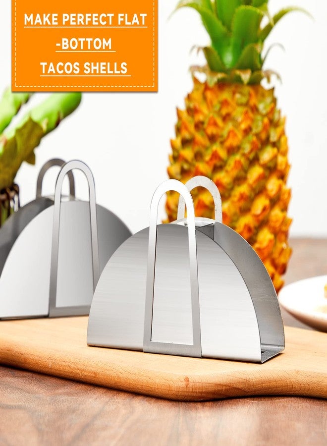 Cunhill 4 Pack Stainless Steel Taco Shell Mold Taco Shell Holder Stands Corn Tortilla Shaper for Frying Crispy Maker for Baking Fryer Air Frying Make Crispy Flat Kitchen Cooking Tools - Image 5